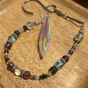 13” Handmade Plum + Aura Quartz Suncatcher